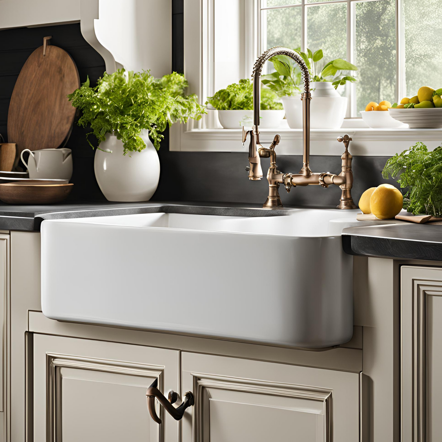 Brixton Hall 33" Double Bowl Fireclay Farmhouse Sink